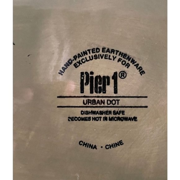 Pier 1 Retired Urban Dots Platter 16 by 12.5 #744 - Picture 2 of 2